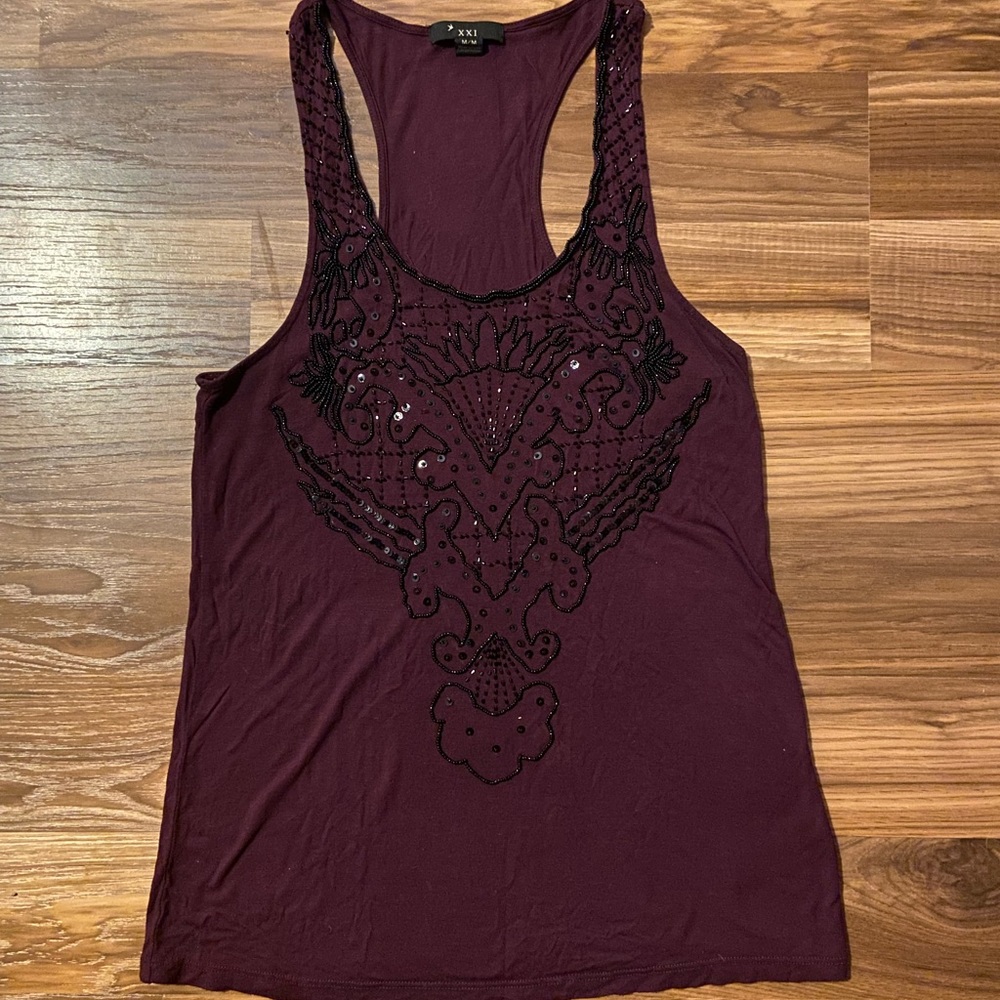 XXI beaded tank top size M